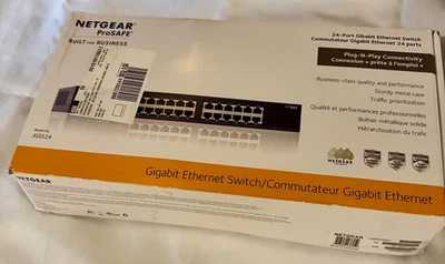 Netgear ProSAFE JGS524 V2 Switch 24-Port Gigabit w/ Power Cord & Mount Brackets - Image 1 of 4