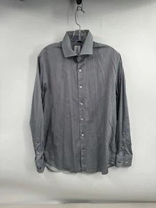Robert Graham Men’s Shirt M/L 16 Luxury Gray Striped Stretch Button Up - Picture 1 of 10