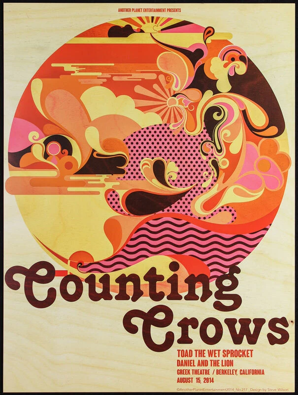 Counting Crows Toad the Wet Sprocket 2014 Poster Greek Theatre Berkeley - Image 1 of 1