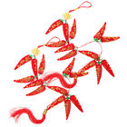  2 Pcs Red Chili Pendant Spring Festival Wall Hanger New Year Decorate