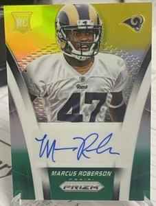 Marcus Roberson 2014 Panini Prizm Neon Green Yellow RC Auto /75 RAMS RC Rookie - Picture 1 of 2
