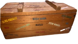 Vintage Beatles Elvis Kiss Pink Pink Floyd Wooden Delivery Crate Wood Box Music - Picture 1 of 15