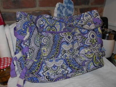 Bolso de playa Laura Ashley junto al mar púrpura verde cachemira vacaciones picnic Foto 1 de 2