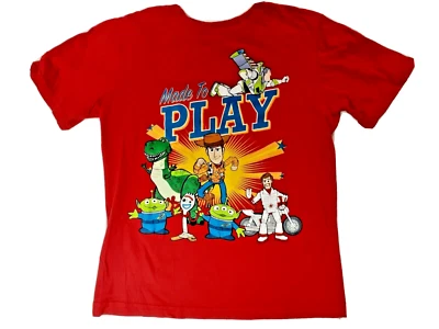 Camiseta Toy Story 4 Niños Roja Manga Corta Woody Buzz Forky Duke Rex Talla 7 Foto 1 de 4