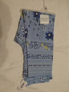 Little Girl's Size Medium (8) Blue Floral Crop Length Leggings - NEW - Picture 1 of 1