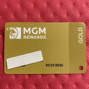 MGM REWARDS Gold Casino Slot Players Card Male Name Exp 1/2026 - Picture 1 of 2