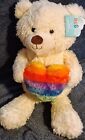 Hug Me Plush 18" Teddy Bear with Rainbow Heart New with Tags 3+