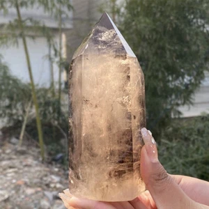 1.6LB Natural Smokey quratz  Crystal Obelisk Tower Crystal Wand Point - Picture 1 of 18