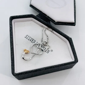 Silver Mountain Treble Clef Band Music Symbol Gold Heart Box Chain New NOS - Picture 1 of 7