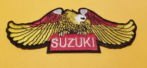 small Suzuki Motorcycle Embroidered Patch approx 1.25x4" - Picture 1 of 2