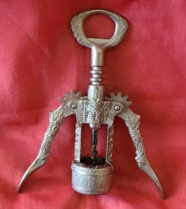 Vintage Italy Ornate Two Arm Metal Corkscrew - Picture 1 of 6