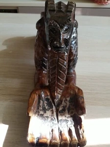 Wooden DEVIL EVIL traditional Handmade Hand Crafted VINTAGE OLD RARE CARVED - Picture 1 of 10