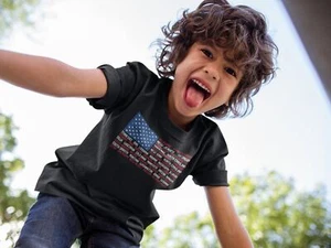 Kid's American Flag T-Shirt Flag Patriotic Shirts 4th July T-Shirt States Shirt  - Picture 1 of 17
