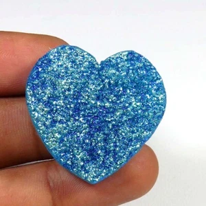 Titan Blau Herz Cabochon 29x29 mm Natur Titan Druzy Achat Edelsteine TN-69 - Bild 1 von 9