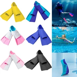 Swimming Fins Short Floating Flipper Silicone Swimming Short Fins For Kids/Adult - Picture 1 of 13