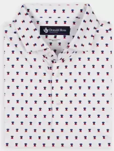 NEW Donald Ross MEDIUM Liberty Bell Red White Blue Polo Golf Shirt Patriotic USA - Picture 1 of 2
