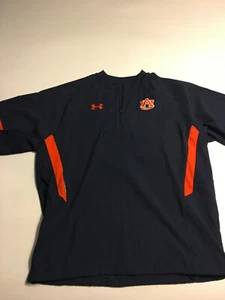 Mens Under Armour Auburn War Eagles Pullover 1/4 Zip Jacket Navy Sz Small - Picture 1 of 6