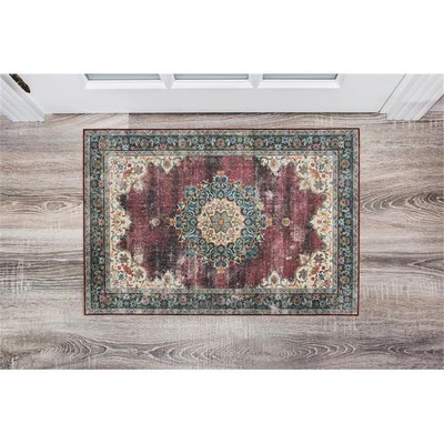 Linon Washable Adams Polyester 2'x3' Rug in Ivory - Image 1 of 4