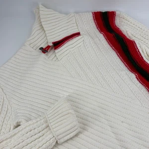 Suéter grande de cuello alto tejido a rayas crema Barabas para hombre - Imagen 1 de 8