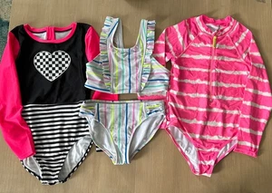 Lote de trajes de baño con protección contra erupciones para niñas talla L 10/12 - Imagen 1 de 9