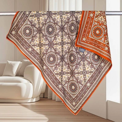 Pañuelo de cuello estampado de encaje 70 % cachemir 30 % seda bufanda chal pañuelo 26"" envolvente nuevo Foto 1 de 4