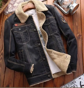 Chaqueta Para Hombre Sherpa Forrada Camionero Chaqueta Invierno Cálida Abrigo Carga Multi Bolsillos 5X - Imagen 1 de 7