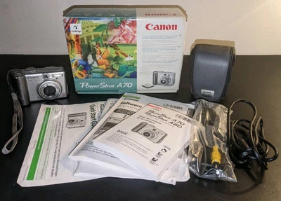 Vintage CANON Camera Bundle Power Shot A70 Digital 128mb CF  No Memory Card - Image 1 of 4