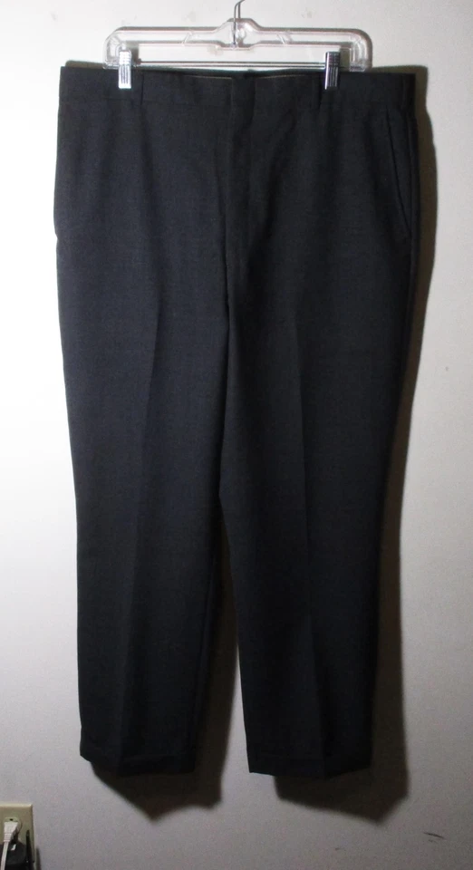 L.L. BEAN Gray 100% Worsted Wool Flat Dress Pants Men's Size 38X30 - Image 1 of 4