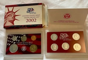 2002 United States Mint Silver Proof Set OGP & COA Uncirculated 10 coins - Picture 1 of 2