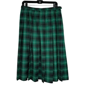 Falda de Lana Pendleton 16 Pequeña Verde Negra Cuadros Maxi Línea A De Colección Hecha en EE. UU. - Imagen 1 de 6