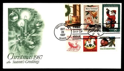 Mayfairstamps US FDC 1987 Christmas Combo Tree Decorations First Day Cover aau_5 - Image 1 of 2