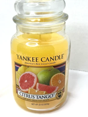 NEW Yankee Candle CITRUS TANGO Large Jar 22 Oz Yellow Housewarmer Wax - Image 1 of 4