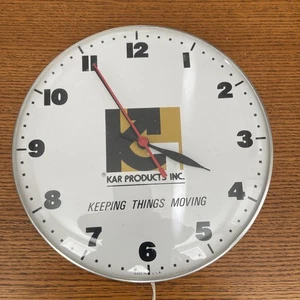 Kar Products INC. Vintage Advertising Clock Working - Picture 1 of 4
