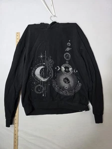 Sudadera con capucha para sol y luna astrología astrología gallo ciego negra talla grande - Imagen 1 de 7
