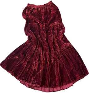 Double D Ranch velvet maxi skirt tiered red brick shiny soft western sz S - Picture 1 of 13