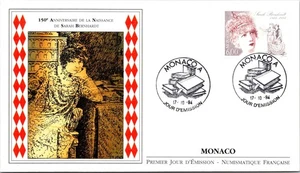 Monaco  FDC 1994 150th Birth of Sarah Bernhardt - A03318 - Picture 1 of 2
