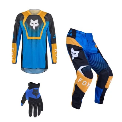 Fox MX Combo Hose Shirt 180 COLLECT blau Motocross Set Dirtpaw Handschuhe E - Bild 1 von 4