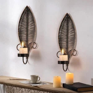 2-Piece Set Simple Iron Candlestick Wall Hanging Living Room Wall Decoration - Picture 1 of 6
