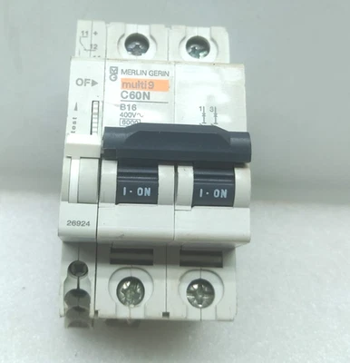 Merlin Gerin Multi 9 Circuit Breaker,C60N-B16,400V~ 24077 - 2pcs lot - Image 1 of 4
