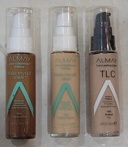 3 PACK ALMAY CLEAR COMPLEXTION MAKEUP 900 CAPPUCCINO 510 NATURAL OCHR 160 NAKED - Picture 1 of 2