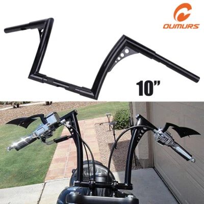 Z-Bar For Harley Sportster Softail Dyna 10" Rise Ape Hanger Handlebar 1-1/4" - Image 1 of 4