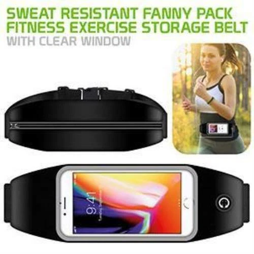 Sweat Resistant Running Belt Bum Bag Waist Exercise Phone Storage Travel Pouch - Image 1 of 4