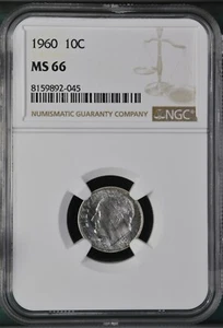 1960 10C Roosevelt Dime NGC MS66 8159892-045 - Bild 1 von 2