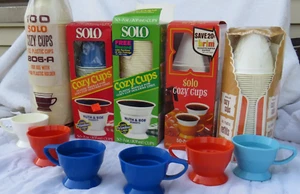 Lote de 6 portavasos y recambios vintage SOLO ACOGEDOR CAFÉ AÑOS 70 Colores BONITOS - Imagen 1 de 16