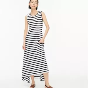 J.Crew dress Breton Striped Tank High/Low Maxi Size ST Small Tall 100% cotton - Picture 1 of 9