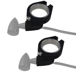 Blinkerhalter schwarz Motorrad zwei CNC Aluminium für 35 bis 37 mm Gabelrohre - Bild 1 von 2