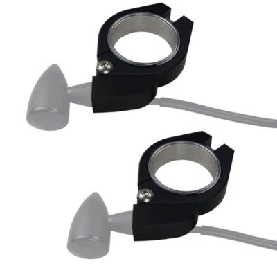 Blinkerhalter schwarz Motorrad zwei CNC Aluminium für 35 bis 37 mm Gabelrohre - Bild 1 von 2