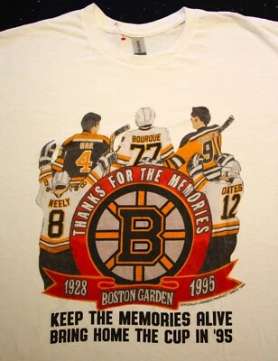 Camiseta de recuerdo vintage RARA Boston Bruins Garden Farewell XL, Orr, Bucyk Foto 1 de 4