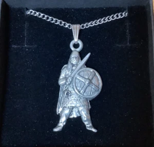 Viking Warrior Silver Pewter Pendant On A Chain (P) - Picture 1 of 3