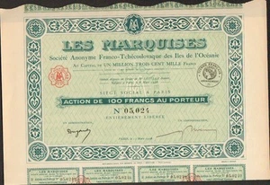 LES MARQUISES, französisch-tschechoslowakische Gesellschaft (TSCHECHOSLOWAKEI OZEANIEN) (M) - Bild 1 von 1
